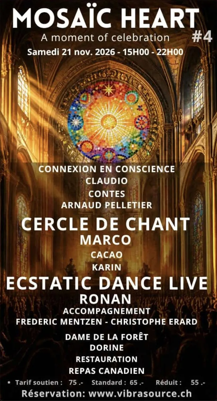 CONTES SPIRITUELS + ECSTATIC DANSE + CERCLE DE CHANT = MOSAIC HEART LAUSANNE