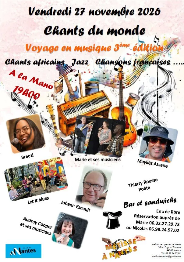 Chants du monde 3ème édition ENTRÉE LIBRE