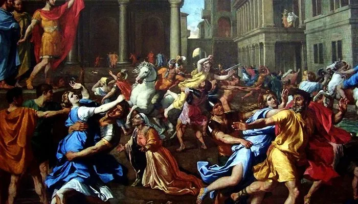 L'enlèvement des Sabines de Nicolas Poussin : violence en actes, scène en ordre