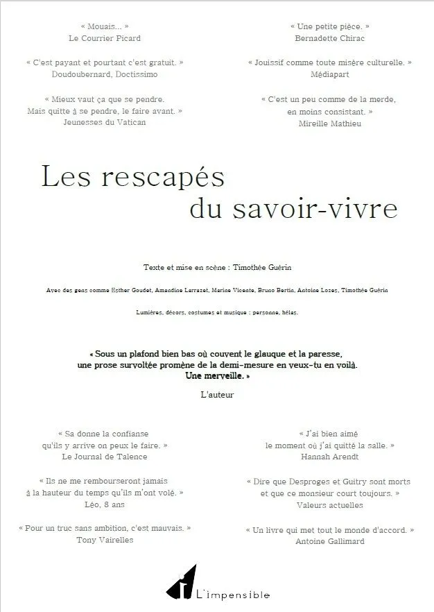 Les rescapés du savoir-vivre