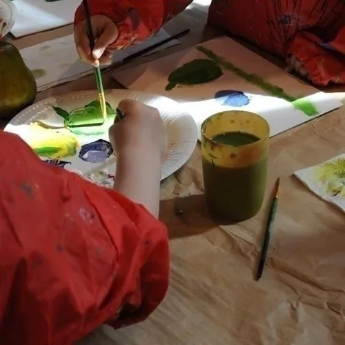 P'tits Artistes 6-12 ans : Paysage d'hiver (pochoir)