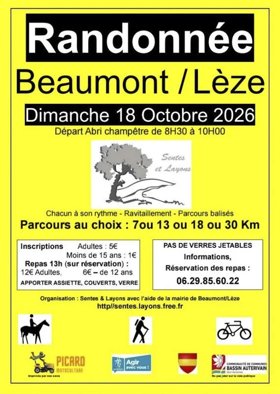Randonnée annuelle à Beaumont-sur-Lèze organisée par Sentes et Layons