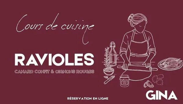 Cours de cuisine - Atelier ravioles : Mezza luna canard confit et confiture d’oignons rouges