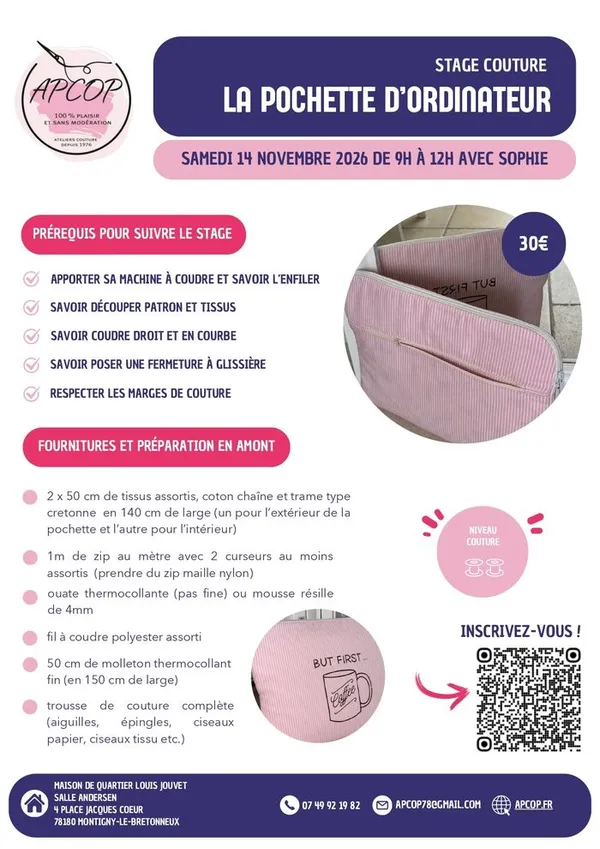 Stage couture " La Pochette d'Ordinateur "